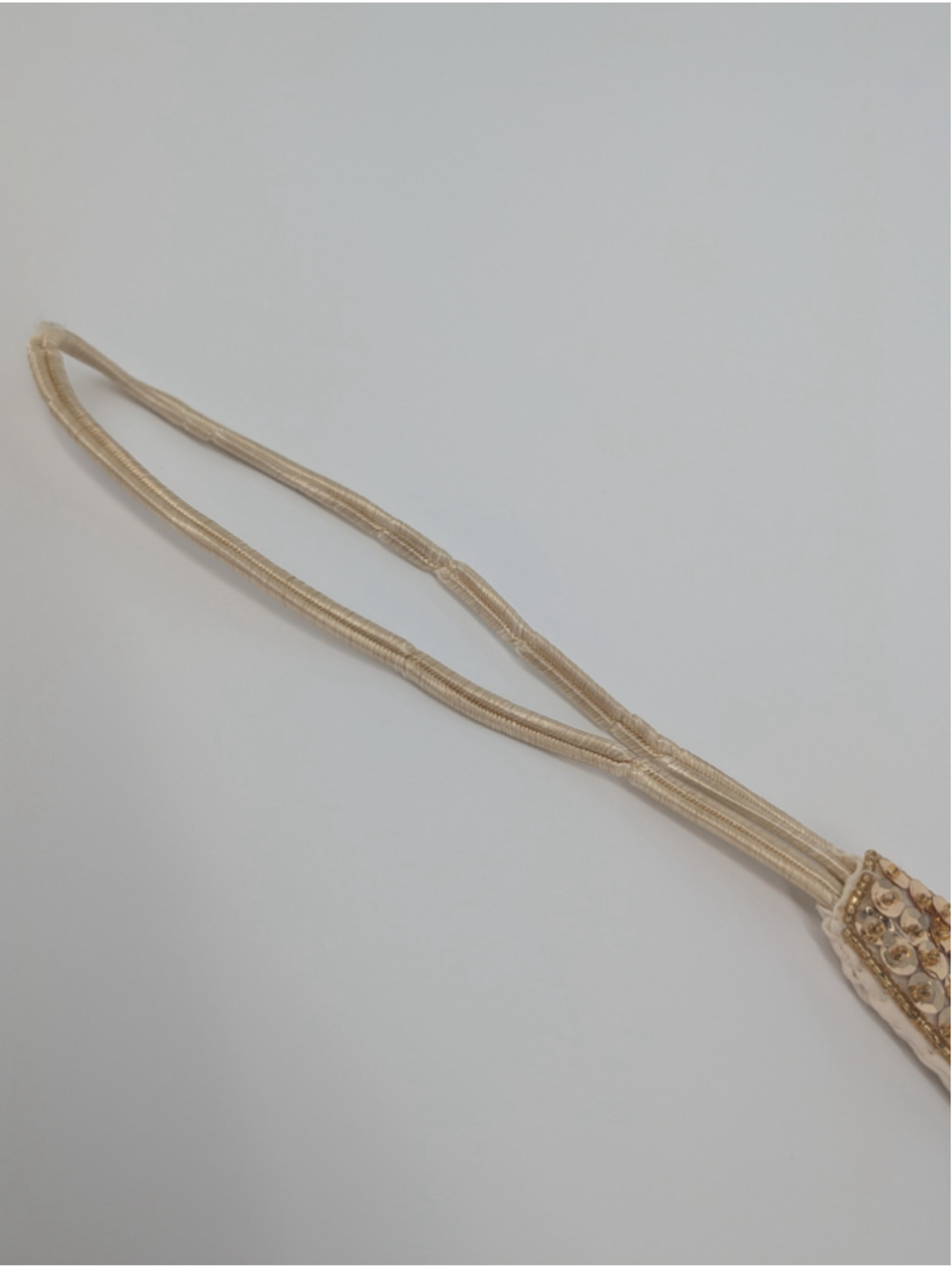 Vintage Gold Sequin Beaded Elastic Waist Belt Handmade China Hook Closure Glam - Picture 4 of 10